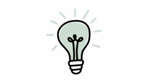 resources bulb Simple illustration of a pale green lightbulb with radiating lines, drawn in a hand-sketched style.